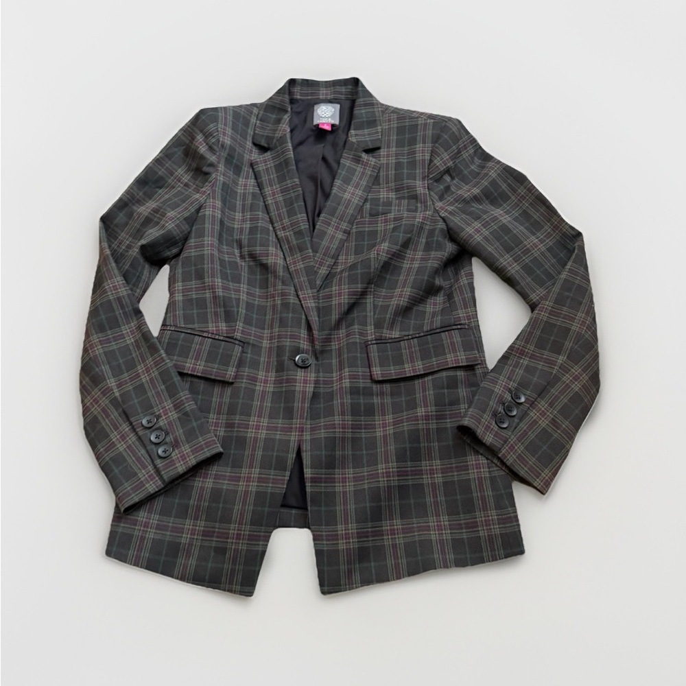 Vince Camuto Plaid Blazer Size‎ 2 Academia Office Preppy Old Money